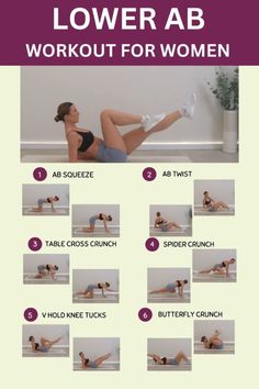 the lower body workout for women is shown with instructions to do it on her stomach