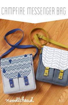 two small purses sitting on top of a wooden floor