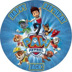 the cartoon character paw patrol is flying through the air