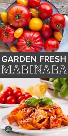 garden fresh marinara with tomatoes and basil on the side