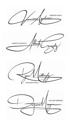 the signatures of all four people in one line, each with their own name