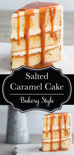 salted caramel cake with bakery style icing