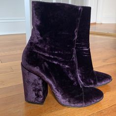 Purple Velvet/ In Great Condition/ Thick Heel/ Comfy/ Size 38 Fits A Us Women 8 Dries Van Noten Shoes, Thick Heel, Purple Velvet, Thick Heels, Dries Van Noten, Color Purple, Bootie Boots, Ankle Boots, Velvet