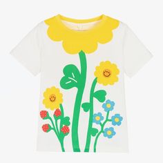 Baby Dress Set, Garden Print, Organic Cotton Baby, Flower Motif, Eco Friendly Fabric, Stella Mccartney Kids, Kids Prints, Kids T Shirts, Baby Prints