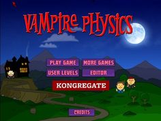 the title screen for vampire physics