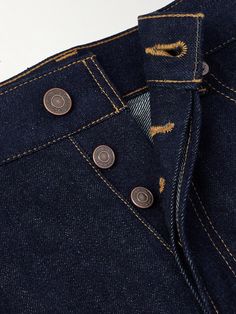 This version of CELINE HOMME's 'Kurt' jeans is made from raw selvedge denim that'll break in comfortably over time. They're cut for a slim, straight fit and feature a signature blank patch at the back. Wear yours cuffed to show off the neatly stitched edges. Summer Sunglasses, Luxury Sneakers, Jeans For Men, Selvedge Denim, Break In, Driving Shoes, Loungewear Shorts, Classic Sneakers, Espadrille Shoes