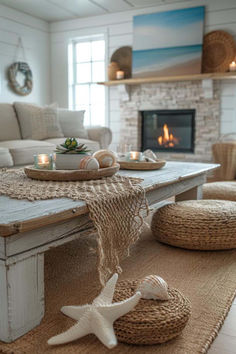 22 Stylish Beach Cottage Decor Inspirations for a Coastal Retreat Beach Style Lounge, Vintage Beach Interior Design, Farm Beach House Decor, Farmhouse By The Sea, How To Decorate A Beach House, Classy Beach House Decor, Cottage Beach House Decor, Beach Home Decor Coastal Style, Subtle Beach Decor