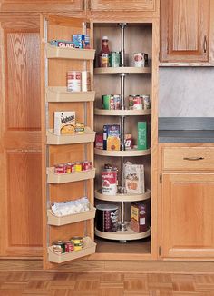 a kitchen pantry filled with lots of food