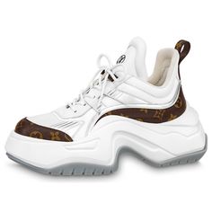 LOUIS VUITTON Archlight 2.0 Platform Sneakers 'White Brown Monogram' 1ABIHL S Monogram, Platform Sneakers, Sneakers White, Louis Vuitton, Monogram, Sneakers, White