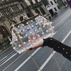 Gorgeous Transparent Pearl Rivet Shoulder Bag sold by KoKo Fashion. Shop more products from KoKo Fashion on Storenvy, the home of independent small businesses all over the world. Sac Diy, Pearl Clutch, Transparent Bag, Pearl Bag, Colorful Bags, Women Bags Fashion, Clear Bags, Cute Bags, Online Fashion Stores