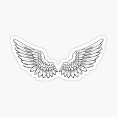 two black and white wings sticker