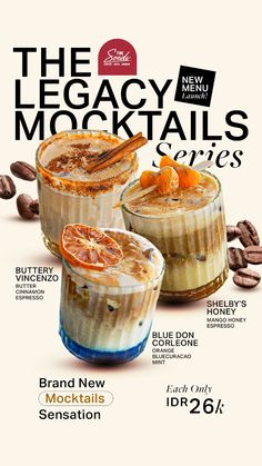 two desserts with orange slices in them on the cover of an advertiser's magazine