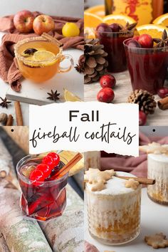 fall fireball cocktails on a table