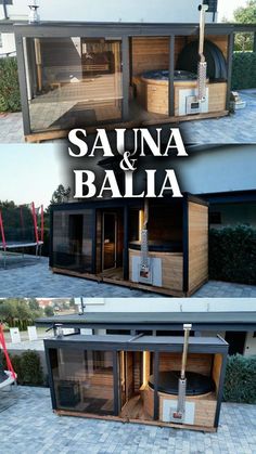 the sauna and bali house is made out of shipping containers