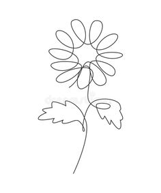 a single line drawing of a flower on a white background royalty illustration for coloring books