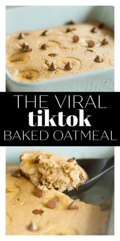 the virtual tiktok baked oatmeal is ready to be eaten