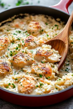 Chicken Tenderloin Rice Recipes, Mushroom Parmesan Rice, 30 Minute Rice Meals, Chicken Scampi And Parmesan Rice, Chicken And Half And Half Recipes, Parmesan Chicken And Rice Casserole, Chicken And Rice Cream Of Chicken, Garlic Parm Chicken And Rice, Chicken And Parmesan Rice