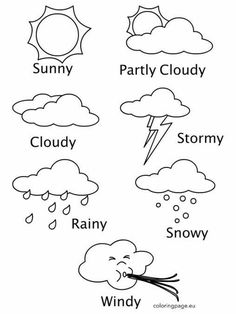 the weather worksheet for kids to learn how to write and draw it in