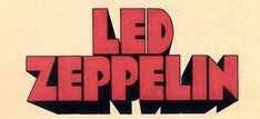 an advertisement for the led zeppelin company in red and black on a white background