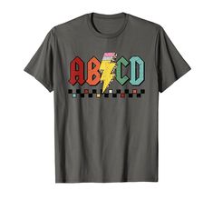 PRICES MAY VARY. This ABCD Pencil Lightning Rock'n Roll Teacher Back To School Kid tee is perfect for any kid who is getting ready to go back to school. It features a cool design with pencils, lightning bolts and rock & roll music symbols all over it. Grab it for yourself or for teacher or your kids on 1st day of school. Abcd learning, Rockin 1st grade, kindergarten, pre-k, preschool Lightweight, Classic fit, Double-needle sleeve and bottom hem Preschool Teacher Appreciation, Teacher Back To School, Rock N Roll Style, Music Symbols, Back To School Kids, Lightning Bolts, Rock N Roll Music, School Tees, 1st Day Of School