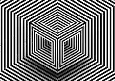 an abstract black and white background with lines in the center, which are interlocked into one another