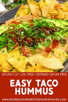 an easy and healthy vegetarian taco hummus recipe