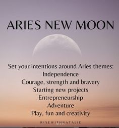 an advertisement for aris new moon with the caption'set your intentions around aris themes '