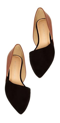 Colorblock d'Orsay Flats Neutral Flats, Daily Shoes, Pointed Flats, Cheap Shoes