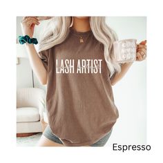 Lash Artist Comfort Colors® Shirt, Retro Lash Boss Tshirt, Birthday Gift for Lash Artist, Eyelash Technician Shirt, Lash Tech Gift ♥ Experience the ultimate comfort of Comfort Color garment-dyed shirts! These cotton-washed tees offer unrivaled comfort and a retro-vintage vibe. The colors are stunning and enduring, ensuring a timeless appeal that never disappoints. Plus, they stay pristine without piling, making them a true wardrobe staple. ♥ Our unisex sizing ensures a versatile fit that's just Basic Crew Neck T-shirt For Birthday, Basic Graphic Print Top For Birthday, Relaxed Fit T-shirt With Name Print For Birthday, Basic Crew Neck Tops For Birthday, Relaxed Fit Cotton T-shirt For Birthday, Lash Boss, Boss Tshirt, Eyelash Technician, Tech Gift