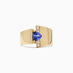 Effy Tanzanite Royale 14K Yellow Gold Tanzanite & Diamond Ring, 0.74 TCW Luxury Tanzanite Diamond Ring In Yellow Gold, Right Hand Rings For Women, Rings For Women Diamond, Dream Rings, Tanzanite Diamond Ring, Hand Rings, Tanzanite Diamond, Right Hand Rings, Gem Ring