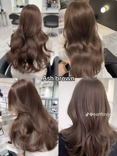 Hair Color Names, Brown Hair Inspiration, Ash Brown Hair Color, Brown Hair Shades, Wine Red Hair, Korean Hair Color, Brown Hair Looks, Brown Hair Inspo, Hair Inspiration Long