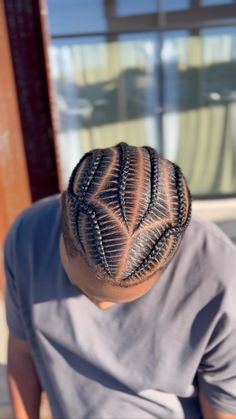 Instagram Half Cornrows Half Box Braids Men, 6 Stitch Braids Men, Men’s Simple Braids Hairstyles, Men’s Braided Designs, Plats Braids For Men, Cornrows Short Hair, Braid Designs For Men, Future Cosmetologist