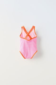 2-6 AÑOS/MAIÔ VICHY COM CONTRASTE - 107 | ZARA Brasil Gingham Swimsuit, Crochet Coat, Neon Color, T-shirt Polos, Blazer Dress, Linen Shirt, Gingham, Dress Skirt, Sweater Cardigan