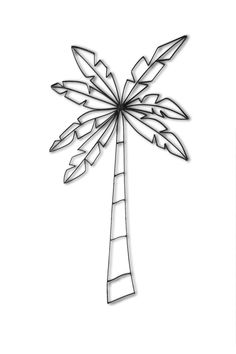 a metal palm tree on a white background