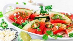 31 Refreshing Watermelon Recipes - Budgeting for Bliss Jalapeño Salad, Watermelon Fruit Pizza, Watermelon Salsa Recipe, Spicy Watermelon, Watermelon Salad Recipes, Cowboy Beans, Chili Lime Seasoning, Watermelon Salad, Fresh Watermelon