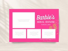 a pink and white bridal shower brochure