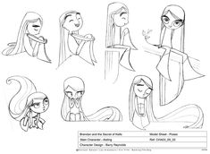 some cartoon character sketches for the animated movie's animation series, which is based on disney