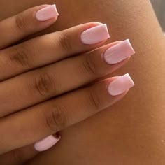 Simple Spring Nails Short, Pink Simple Nails, Short Simple Nails, Nails Aesthetic Pink, Nails Shorties, Plain Acrylic Nails, Plain Nails, Girly Acrylic Nails