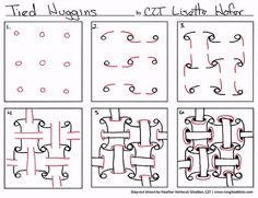 four different puzzles with the same number of pieces in each square and one missing piece