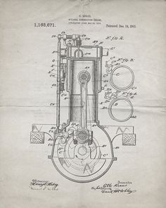 an old drawing of a mechanical device from the early 1900's, with instructions on how to use it