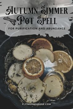 an image of autumn and summer pot spell for purification and abundance with text overlay