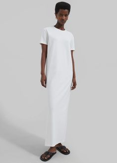 Maya T-Shirt Dress - White – The Frankie Shop Denim Suit, The Frankie Shop, Frankie Shop, Paris Woman, Long Midi Dress, White Shirt Dress, Modest Dresses, Swimwear Accessories, S Models