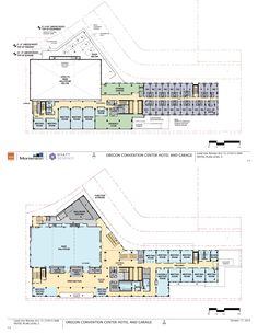 two plans for the new building, including an indoor swimming pool and a gym area