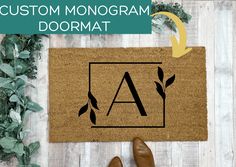 Monogram Doormat with Letter - Custom Doormats Last Name Door Mat, Personalized Rugs Doormats, Personalized Door Mats Wine, There’s No Place Like Home Doormat, Monogram Door Mat, Weathered Paint, Personalized Door Mats Bed Bath & Beyond, Layered Rugs, Letter Z