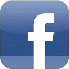 the facebook logo is displayed on a blue square button with an arrow pointing to the left