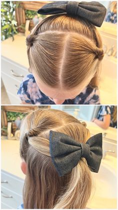 Little girl hair, hairstyles for little girls, quick school morning hair Picture Day Hairstyle, Half Up Ponytail, School Hairdos, Lola Hair, Up Ponytail, Hairstyle For Kids, Curly Hair Pictures, Topsy Tail, Ideas For Kindergarten