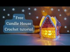 Christmas Crochet Candle House - YouTube Crochet Candle, Leftover Yarn, Home Candles, Cute Crochet, Tea Light Holder, Crochet Tutorial, Tea Lights