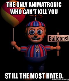 a cartoon character holding up a sign that says like if you hate bb ballons?