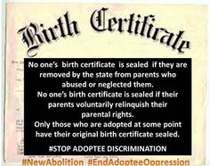 the birth certificate for birth is displayed in black and white, with an orange border