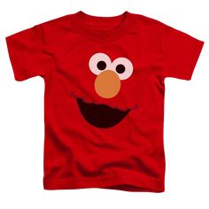 Sesame Street Elmo Face Toddler T-Shirt Toddler T-Shirt Sesame Street Elmo Face, Sesame Street Elmo, Printed Clothing, Toddler Tees, Sesame Street, Tee Design, State Art, Cotton Tee, Red